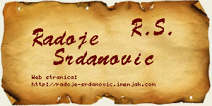 Radoje Srdanović vizit kartica